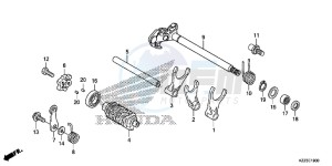 CRF250ME CRF250M UK - (E) drawing GEARSHIFT DRUM