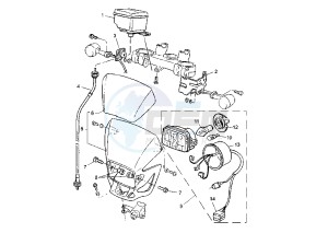 WR F 250 drawing HEADLIGHT – METERS EURO KIT