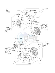 KAF 400 B [MULE 600] (B6F-B9F) B6F drawing FRONT HUBS_BRAKES