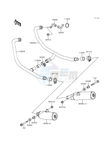 EX 500 D [NINJA 500] (D1-D5) [NINJA 500] drawing MUFFLER-- S- -