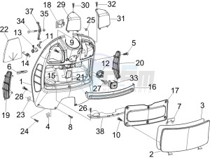 GTV 125 4T (Euro 3) drawing Front glovebox - Knee-guard panel