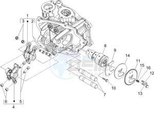 Runner 125 VX 4t Race drawing Camshaft - Rocking levers support unit