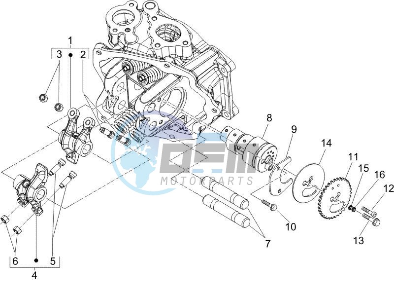 Camshaft - Rocking levers support unit