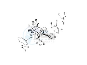 Beverly 500 2005-2006 drawing Rear cover - Splash guard