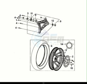 JET 14 125 LC ABS (E5) (XC12WZ-EU) (M1) drawing REAR WHEEL