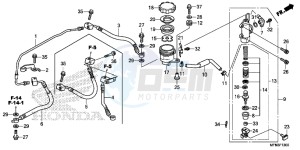 CB1000RD CB1000R UK - (E) drawing REAR BRAKE MASTER CYLINDER