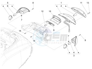 VX-VXL-SXL 150 4T 3V drawing Rear headlamps - Turn signal lamps