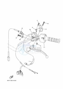 YFM450FWBD KODIAK 450 EPS (BHT5) drawing HANDLE SWITCH & LEVER