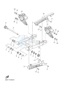 XVS950CR BOLT C-SPEC (B33N) drawing REAR ARM & SUSPENSION