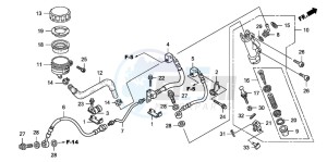 CB1300S CB1300SUPER FOUR drawing RR. BRAKE MASTER CYLINDER (CB1300A/SA)