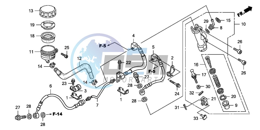 RR. BRAKE MASTER CYLINDER (CB1300A/SA)