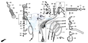 TRX300EX SPORTRAX drawing HANDLE LEVER/SWITCH/CABLE (TRX300EX'01-'06)