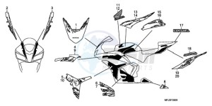 CBR600RRA UK - (E / 3E) drawing MARK/STRIPE (10)