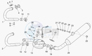 Breva V 850 IE IE drawing Exhaust unit