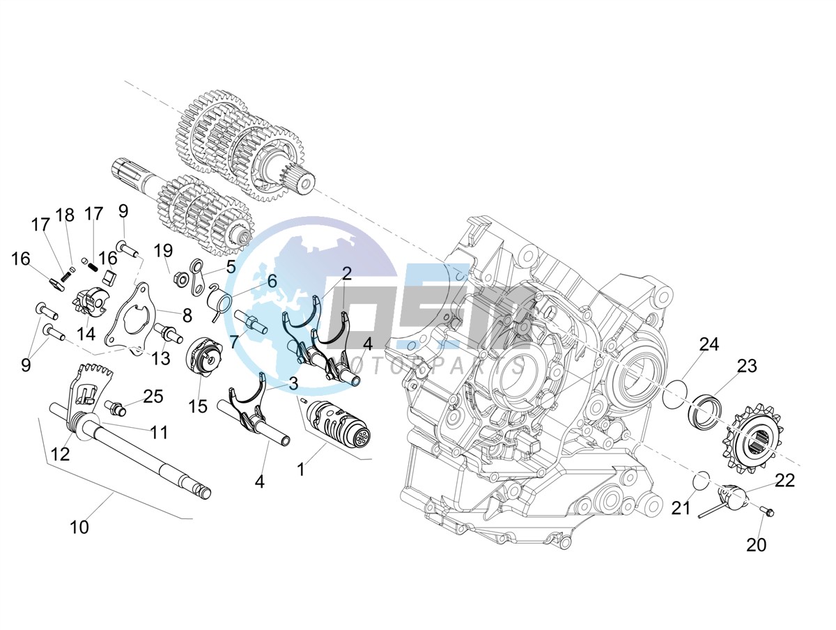 Gear box / Selector / Shift cam