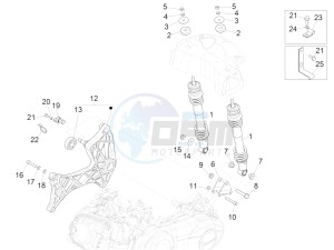 GTV 300 SEI GIORNI IE E4 ABS (NAFTA) drawing Rear suspension - Shock absorber/s