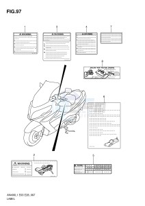 AN400 (E3-E28) Burgman drawing LABEL (AN400ZAL1 E33)