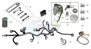 HD 125 DRUM BRAKE drawing WIRING HARNASS - ELECTRONIC PARTS - TOOLKIT