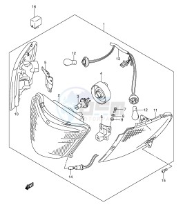 AN250 (E2) Burgman drawing FRONT COMBINATION LAMP (MODEL K1 K2 E19,E71)