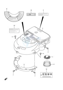 DF 175 drawing Silencer/Ring Gear Cover