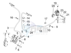 GT 250 ie 60 deg (Euro 3) UK drawing Brakes pipes - Calipers