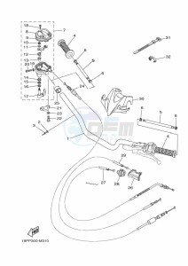 YFZ450R (BW2P) drawing STEERING HANDLE & CABLE