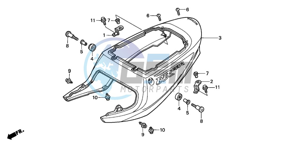 REAR COWL (CBR900RRY,1/RE1)