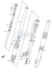 DR350 (E3) drawing FRONT DAMPER (MODEL R S T)