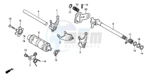 NX125 drawing GEARSHIFT DRUM