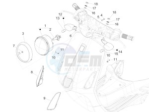 PRIMAVERA 150 4T 3V IE NOABS E3 (NAFTA) drawing Front headlamps - Turn signal lamps