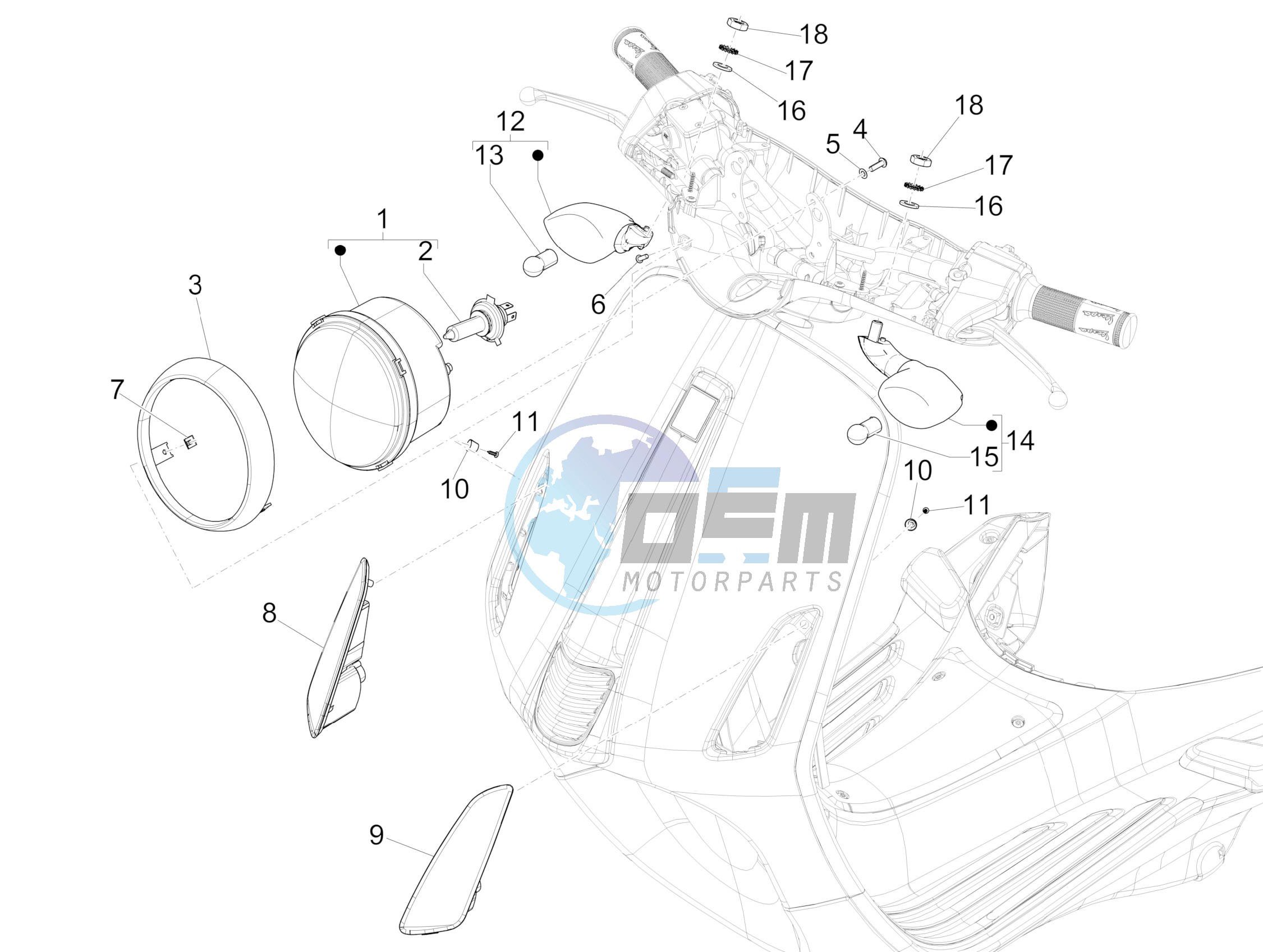 Front headlamps - Turn signal lamps