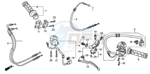 CBR600RR drawing HANDLE LEVER/SWITCH/CABLE