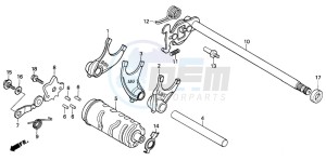 CB125T drawing SHIFT DRUM/SHIFT FORK