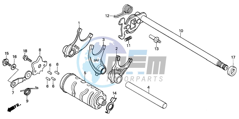 SHIFT DRUM/SHIFT FORK