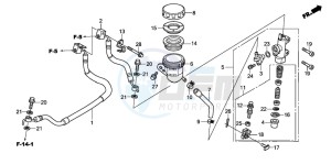 CBF1000T drawing REAR BRAKE MASTER CYLINDER (CBF1000A/T/S)