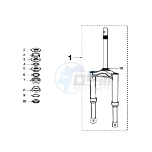 LUDIX 10 RB ONE drawing FRONT FORK / STEERINGHEAD