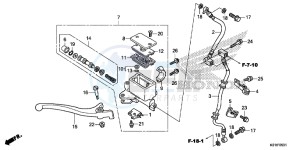 SH125ASE SH125AS UK - (E) drawing FRONT BRAKE MASTER CYLINDER (ABS)