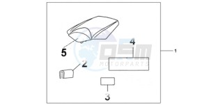 CBR1000RR9 Korea - (KO / HRC MME) drawing REAR SEAT COWL ACHILLES BLACK METALLIC