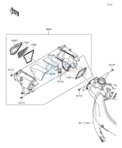 NINJA ZX-6R ABS ZX636FGF FR GB XX (EU ME A(FRICA) drawing Air Duct