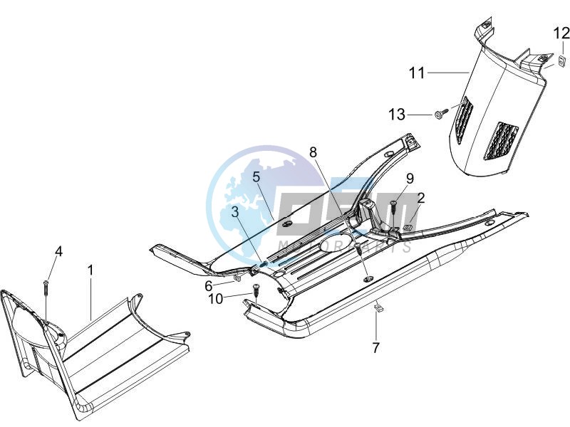 Central cover - Footrests