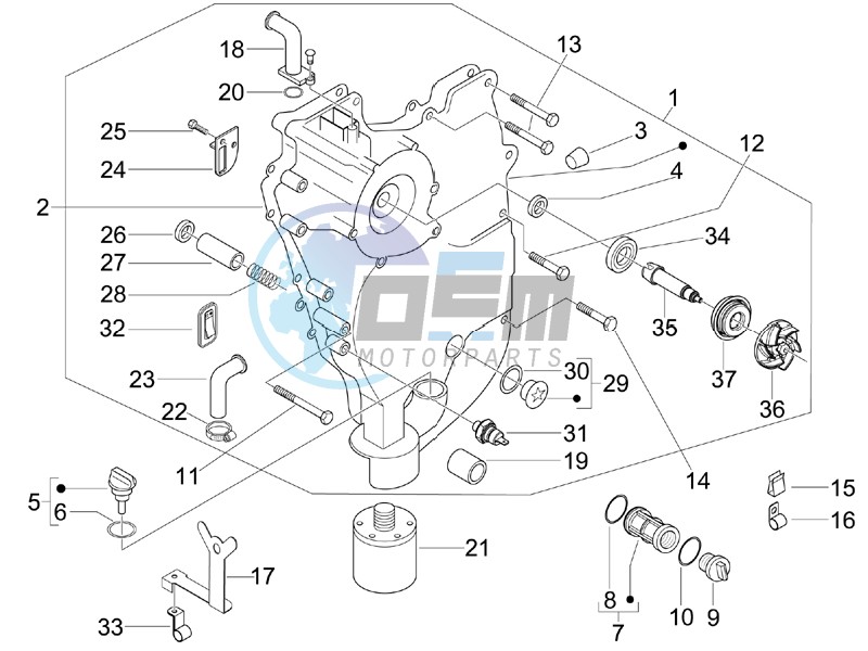 Flywheel magneto cover - Oil filter