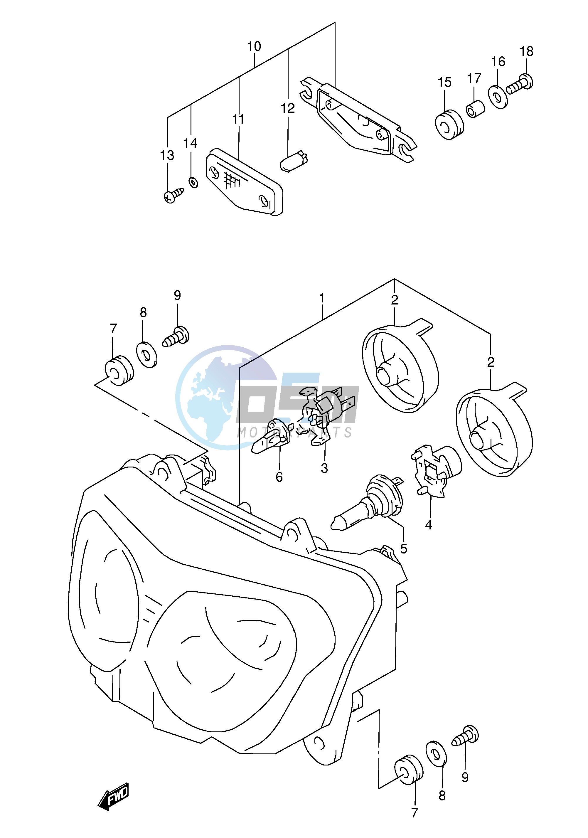 HEADLAMP (MODEL K3 E2,E19)