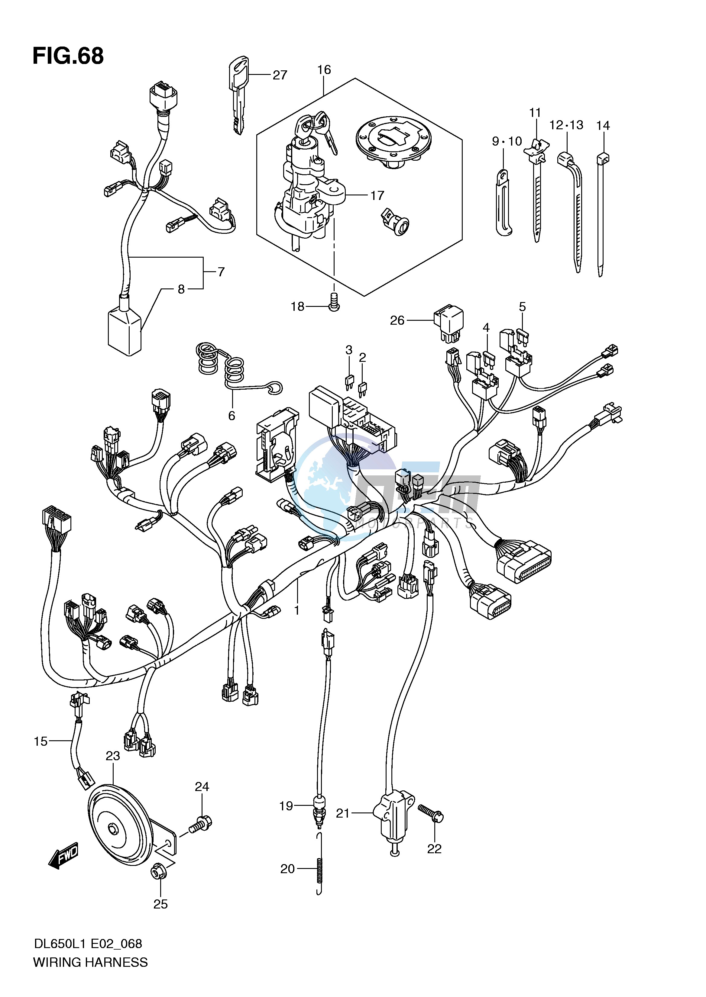 WIRING HARNESS (DL650AUEL1 E19)