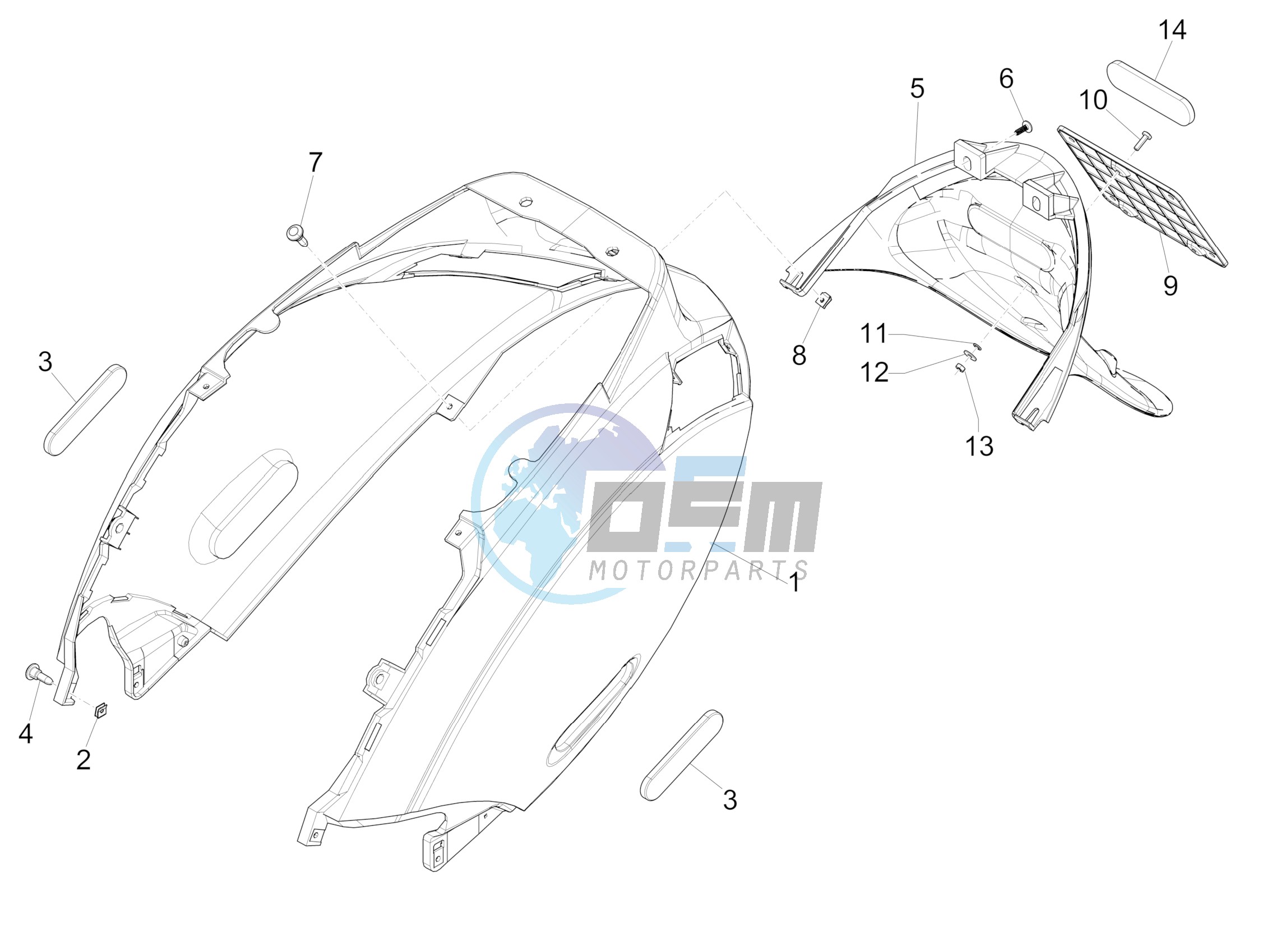 Rear cover - Splash guard