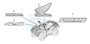 TRX500FA FOURTRAX FOREMAN drawing MARK (TRX500FA5/6/7/8)