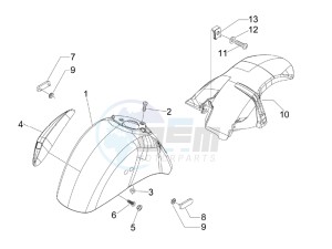 GTS 250 (EMEA, APAC) (AU, Eu, IL, J, Ri) drawing Wheel huosing - Mudguard