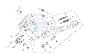 SHIVER 900 E4 ABS NAVI (EMEA) drawing Central stand