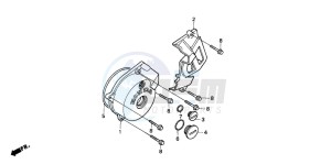 XR200R drawing LEFT CRANKCASE COVER