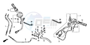 CB600F2 CB600F drawing HANDLE LEVER/SWITCH/ CABLE (2)