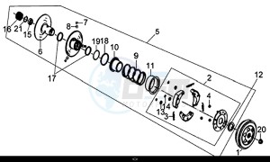 X'PRO 50 (25 Km/h) (AE05W9-NL) (E4) (L8-M1) drawing DRIVEN PULLEY ASSY